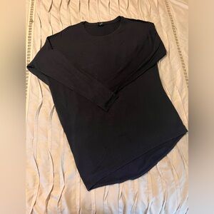 Athleta Women's Size Medium Black Asymmetrical Threadlight Relaxed Long Sleeve